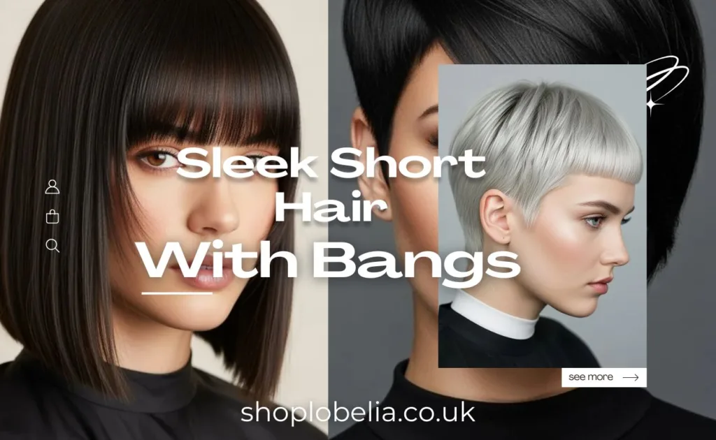 sleek short hair with bangs straight