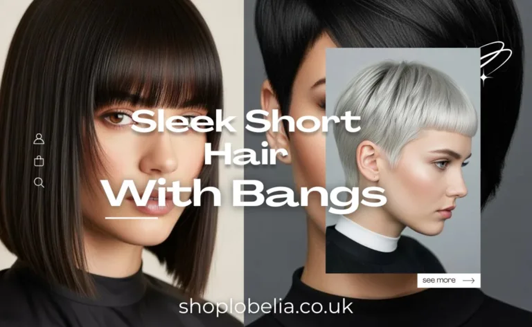 sleek short hair with bangs straight