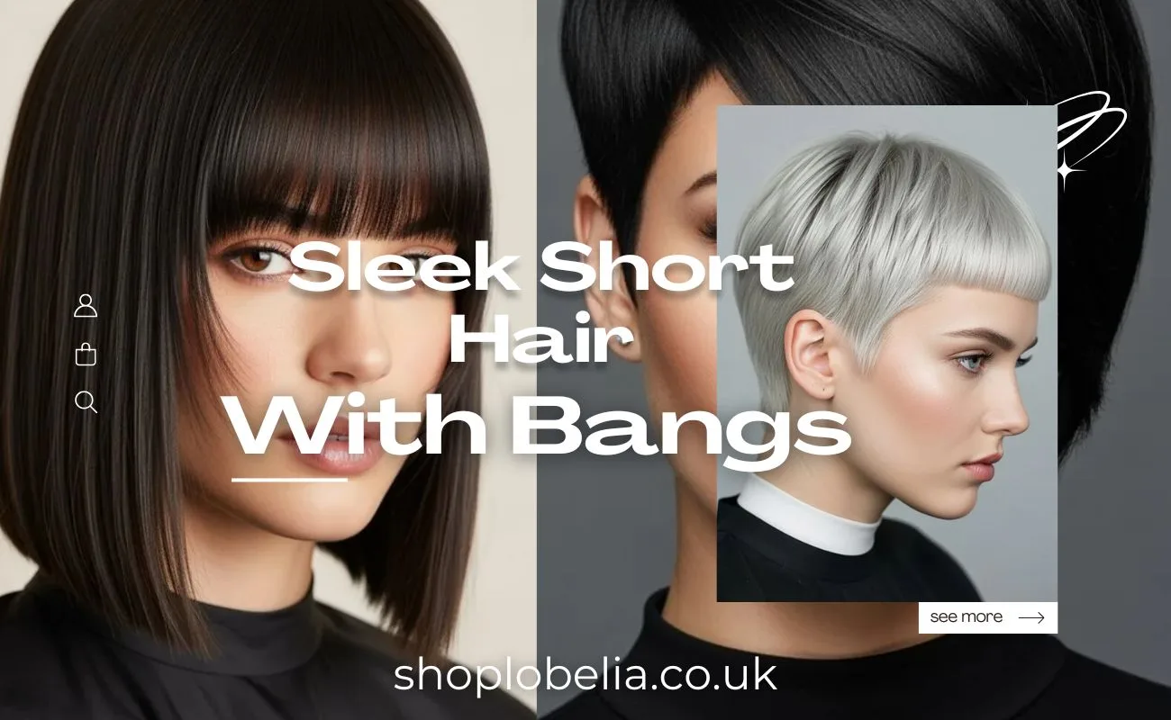 sleek short hair with bangs straight
