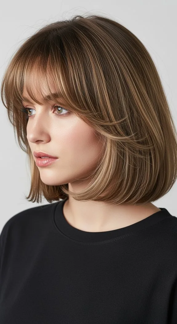Soft A-Line Bob With Wispy Bangs