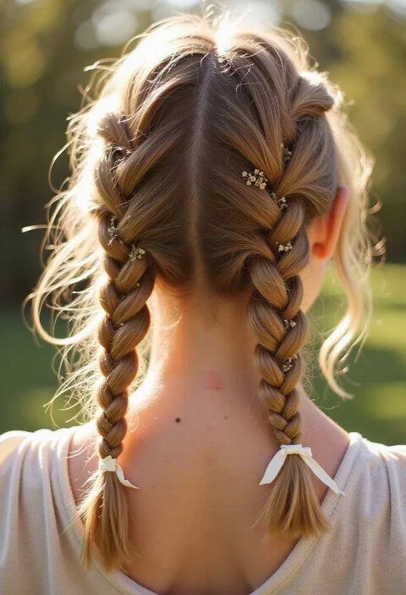 effortless bohemian braided pigtails