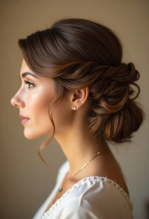 effortless romantic swept up hairstyle