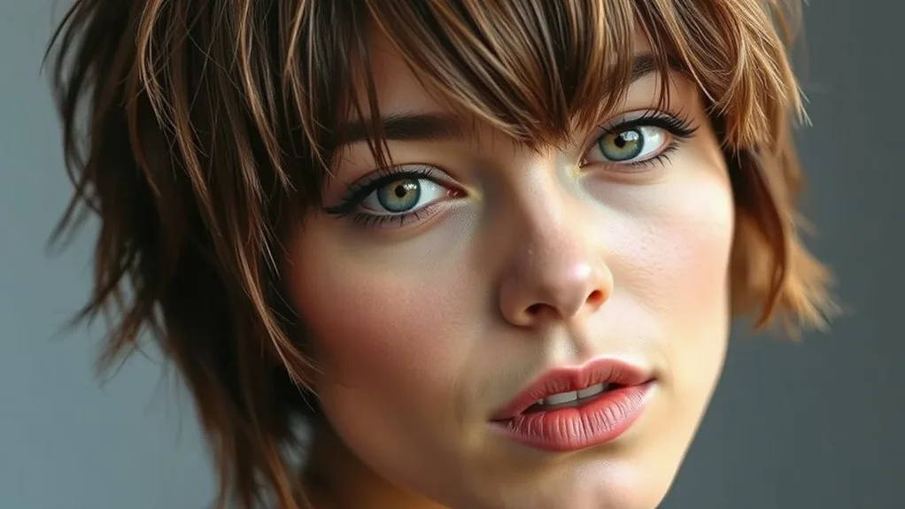 effortless shaggy face framing bangs