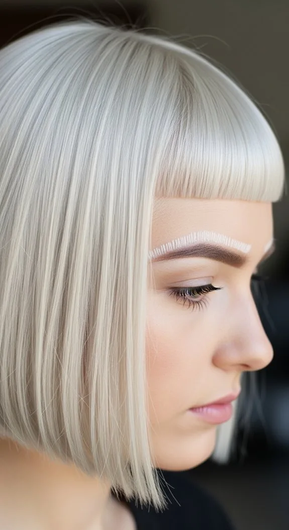 Sleek Geometric Bob With Micro Bangs