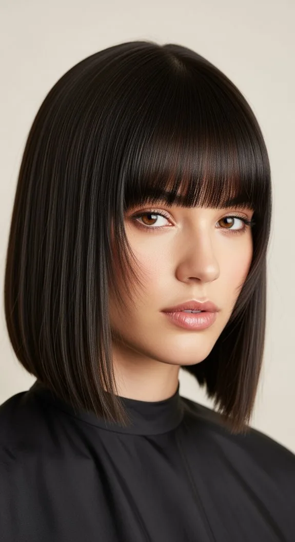 Graduated Bob With Curtain Bangs