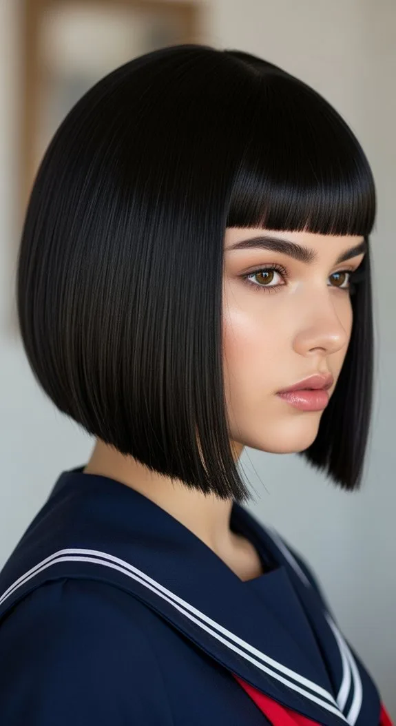 The Classic Blunt Bob With Straight-Across Bangs