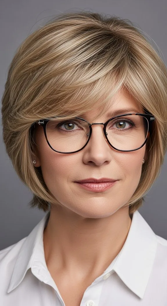 Layered Short Cut With Feathered Bangs