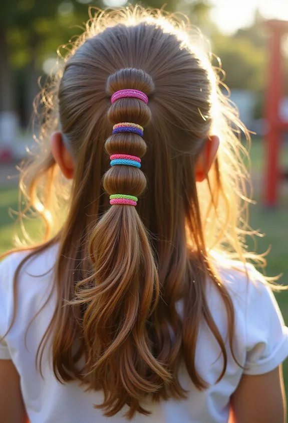 playful puffy colorful bubbly ponytail