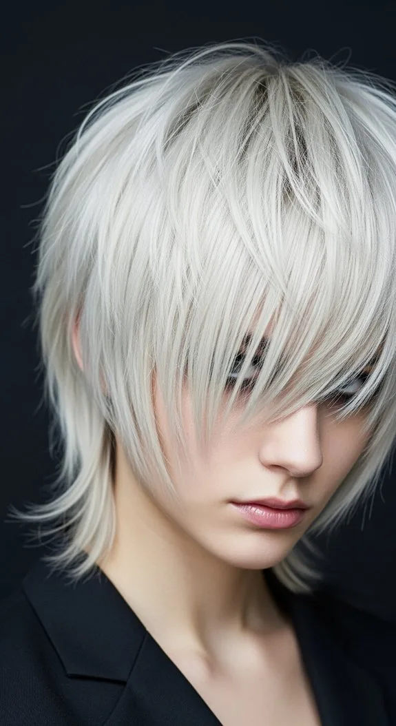 Short Wolf Cut With Choppy Curtain Bangs