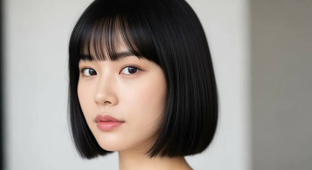 Classic A-Line Bob With Baby Bangs
