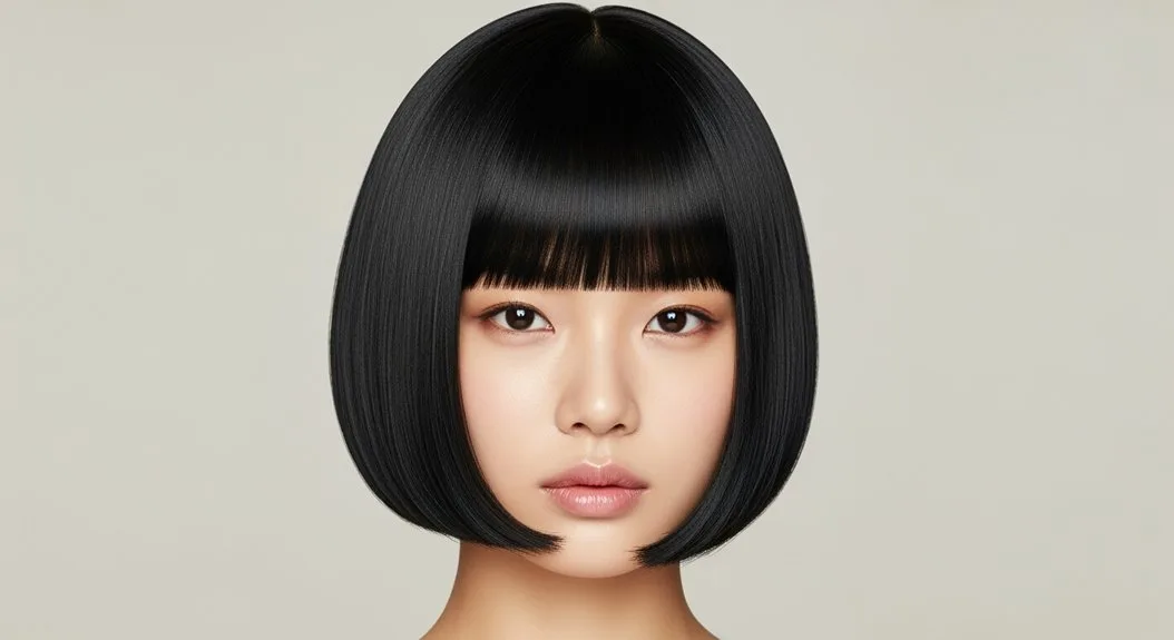 Sleek Chin-Length Bob With Blunt Bangs