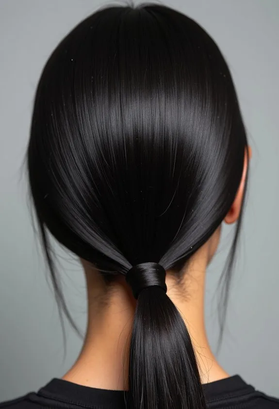 sleek sophisticated ponytail with baby hairs