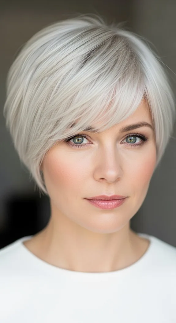 Pixie Cut With Wispy Bangs for Oval Face Shapes