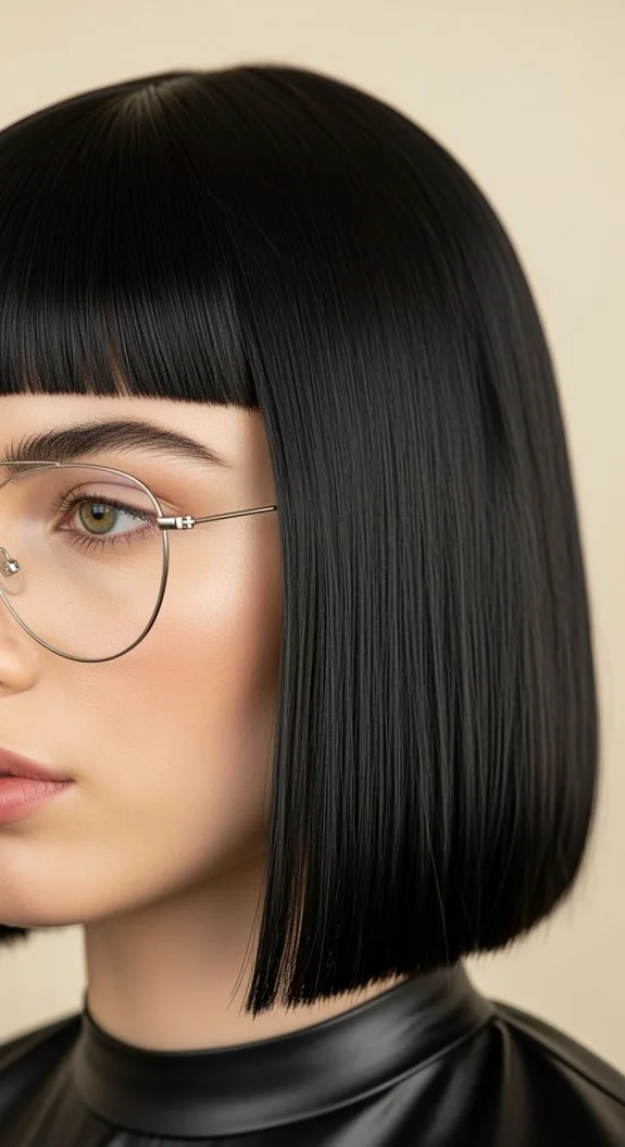 Sleek Bob With Baby Bangs