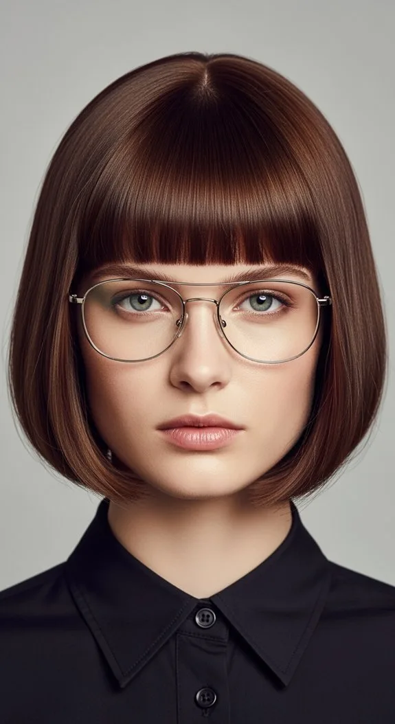 Classic French Bob With Straight-Across Bangs