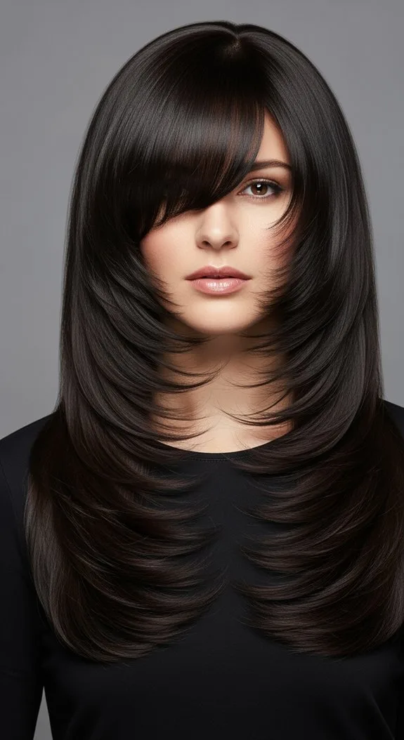 structured feathered blunt visually impactful