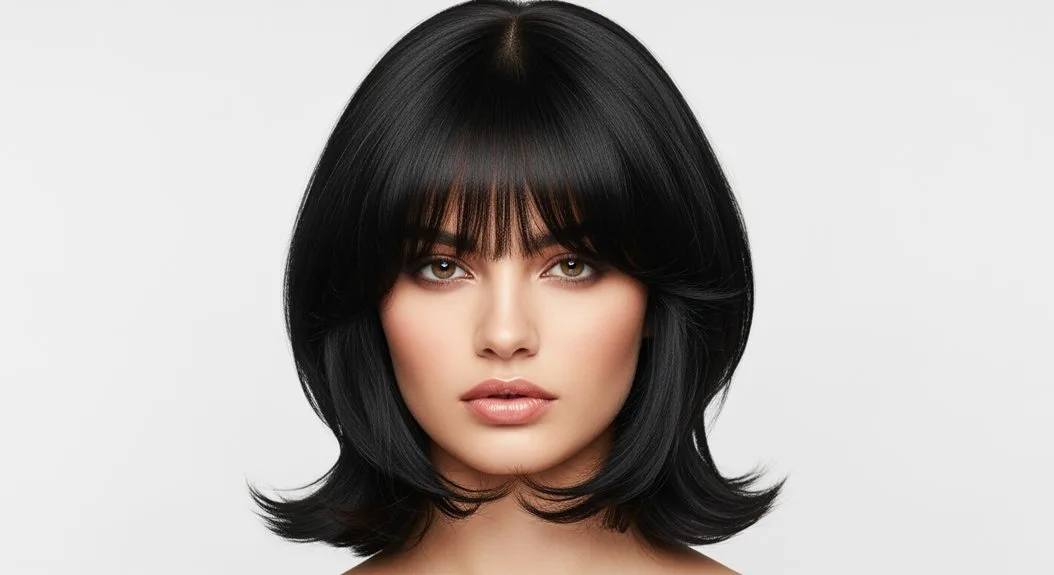 Textured Bob With Curtain Bangs