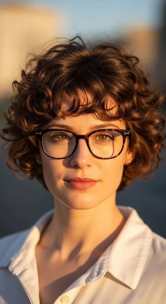 Curly Pixie With Natural Bangs