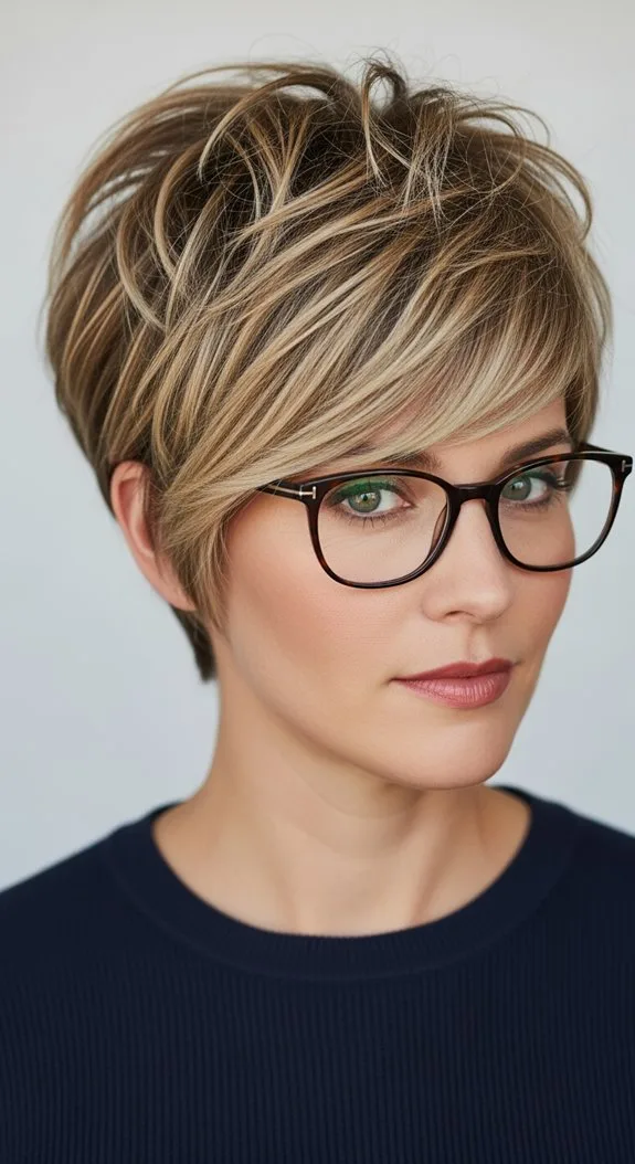Textured Pixie Cut With Side-Swept Fringe