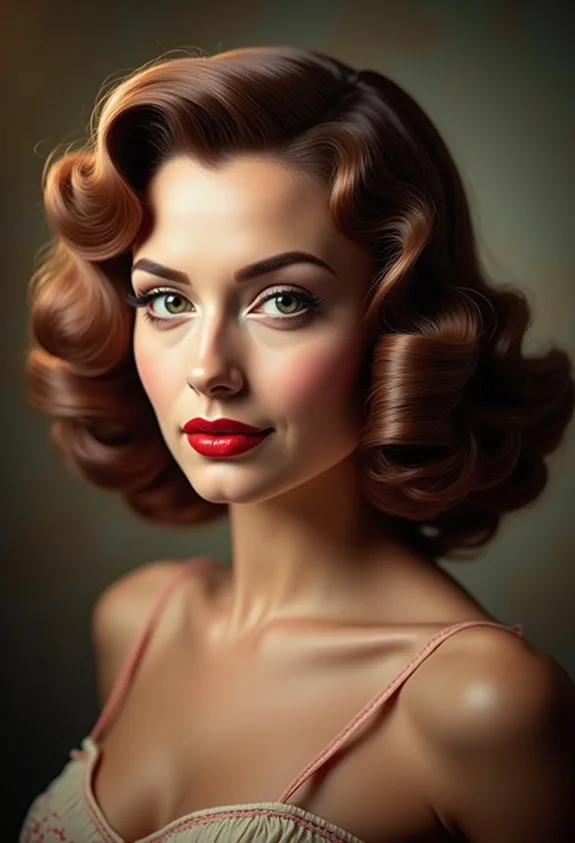 vintage glamorous curled waves