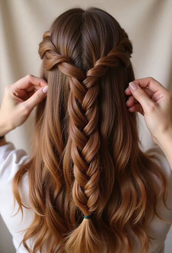 voluminous simple intricate braided hairstyle