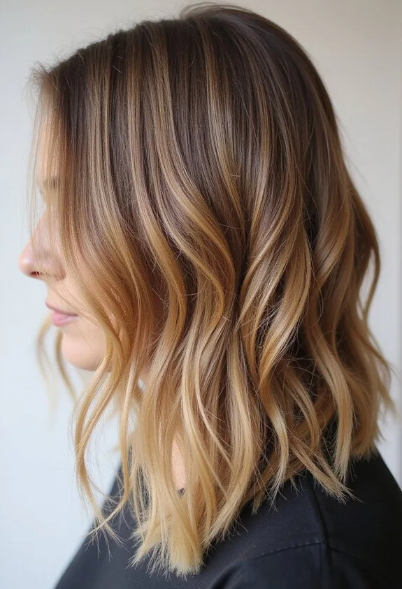 blonde highlights balayage medium