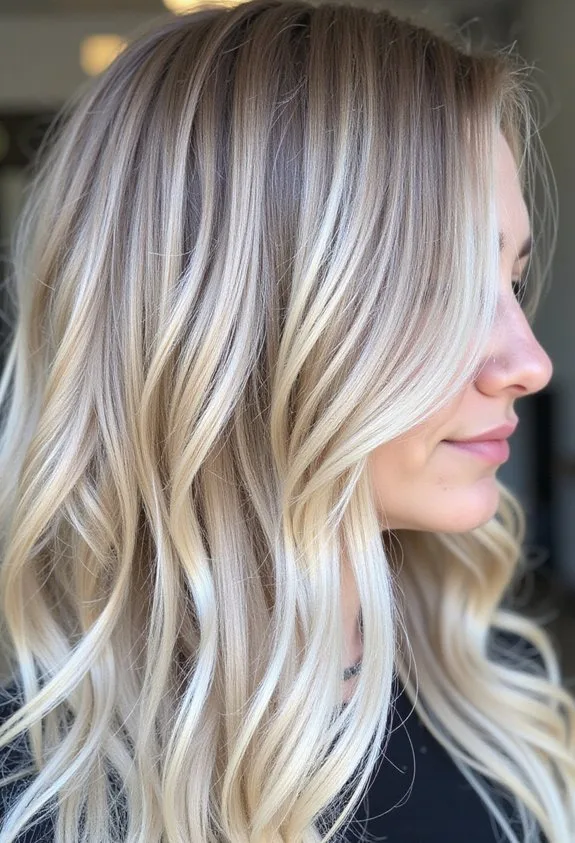 bold high contrast platinum balayage