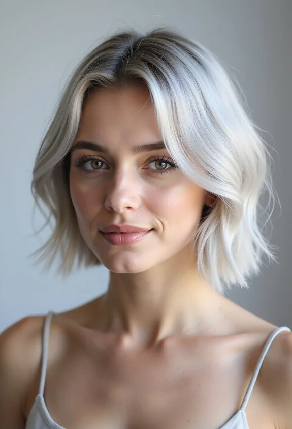 chic cool toned ash blonde bob