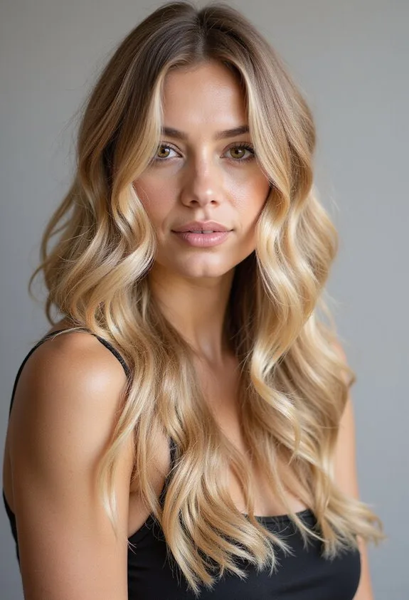 Subtle Caramel Ribbon Balayage