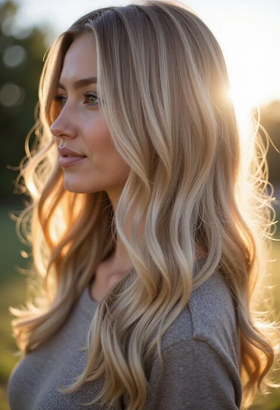 dimensional layered face framing ash blonde highlights