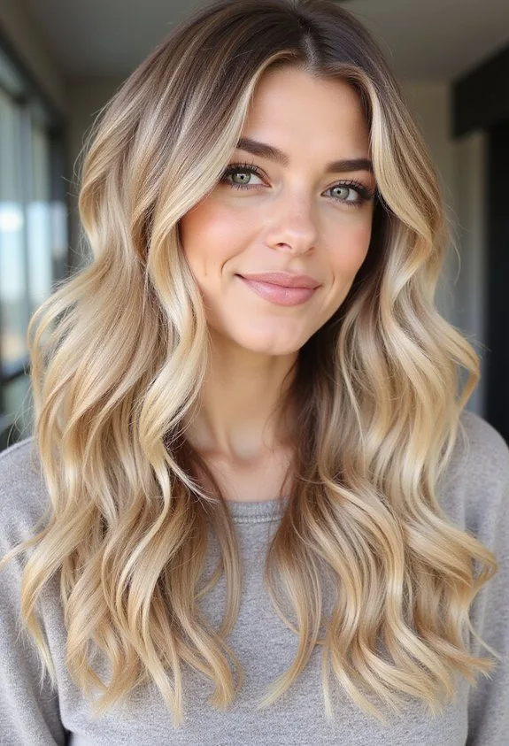 Multi-Dimensional Blonde Balayage for Thick Hair
