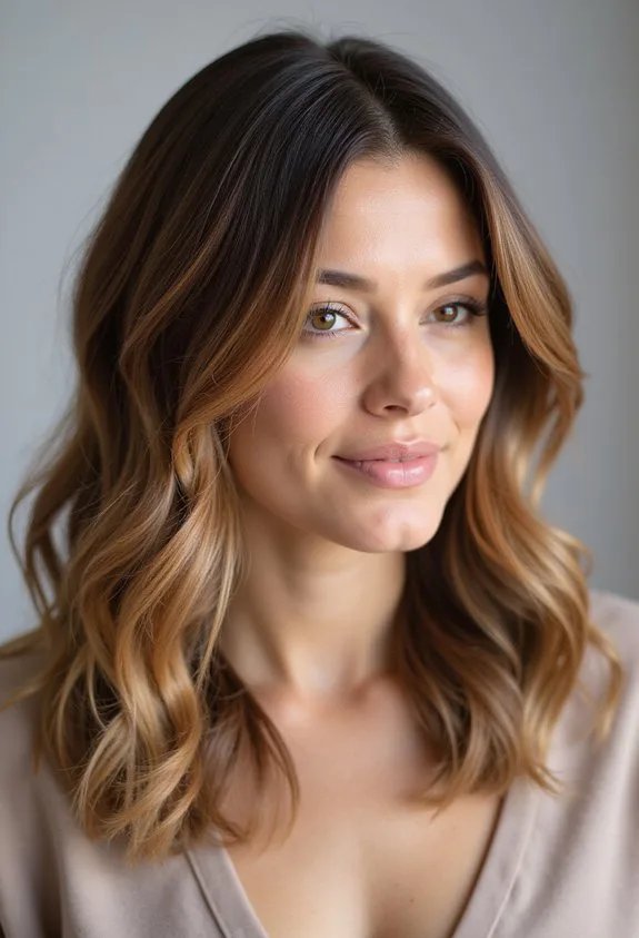 Soft Layered Cut With Warm Caramel Tones