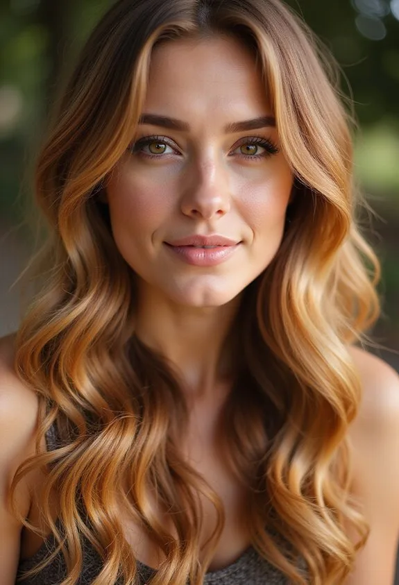 Golden Caramel Waves
