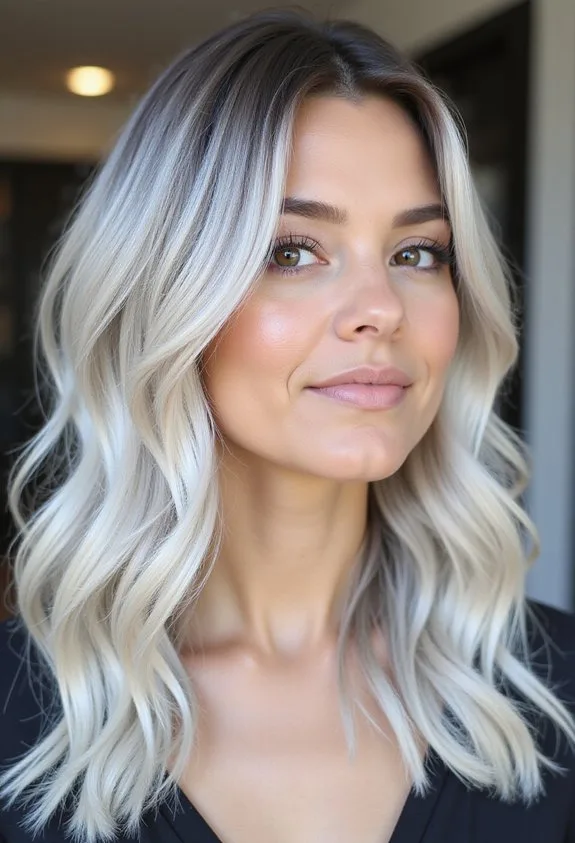 Ash Blonde With Dark Roots
