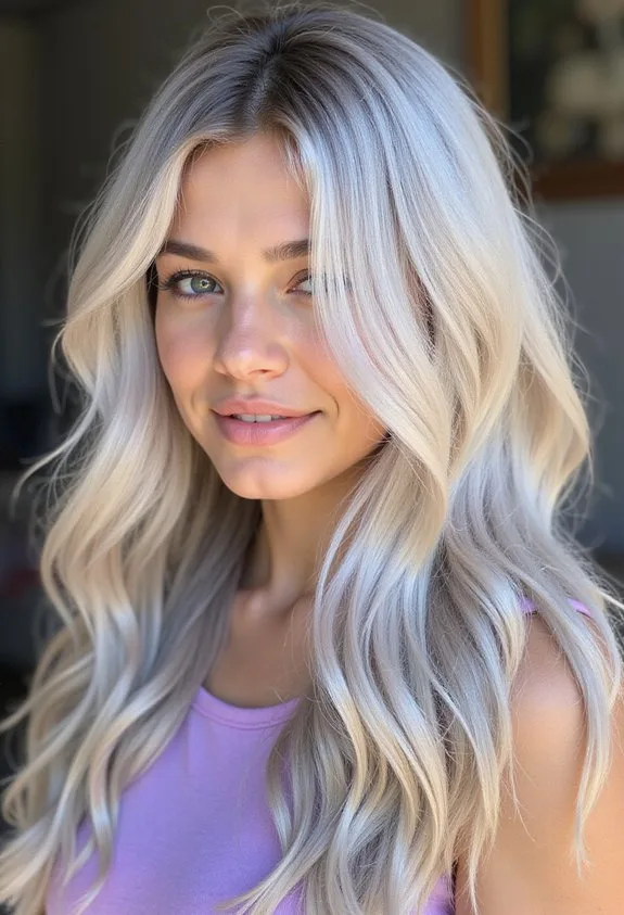 ethereal multidimensional lavender tinted ash blonde