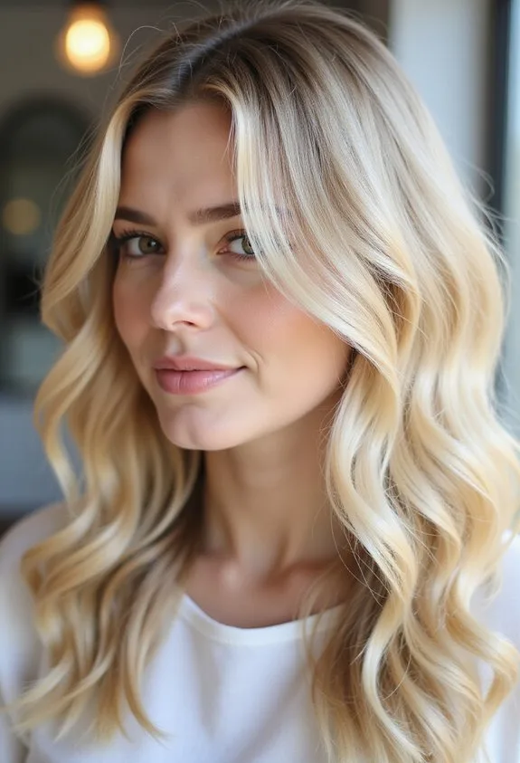 ethereal soft focused vanilla blonde balayage
