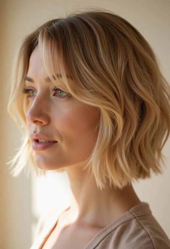 graduated bob oval face volumized layers