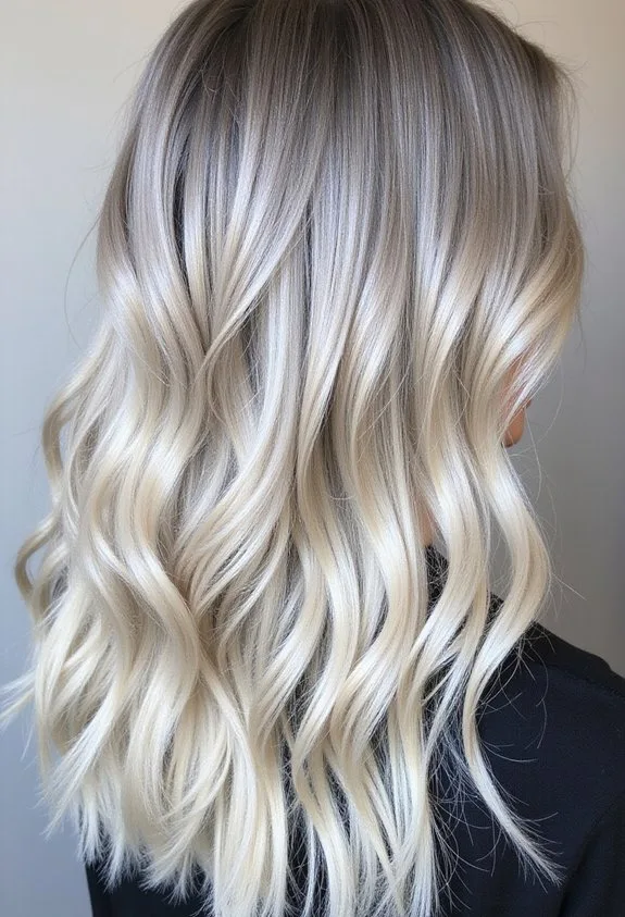 Icy Platinum Balayage with Cool Dimensions
