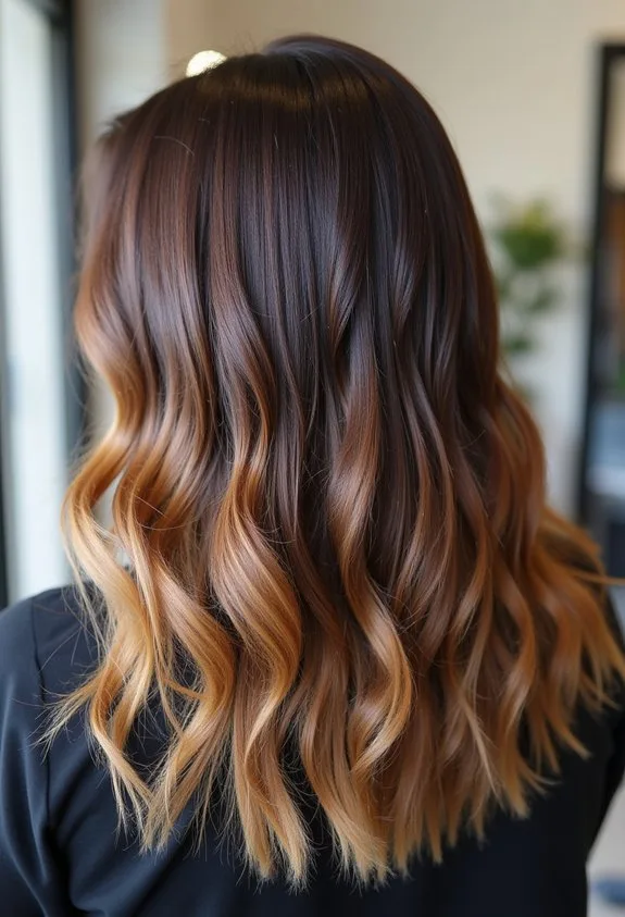 Chocolate Brown Shadow Root With Lighter Ends