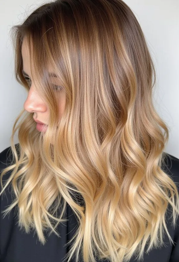 multi dimensional golden blonde balayage