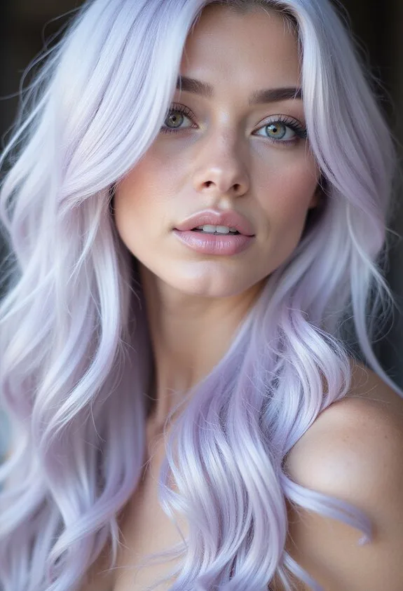 Platinum Blonde With Lavender Undertones
