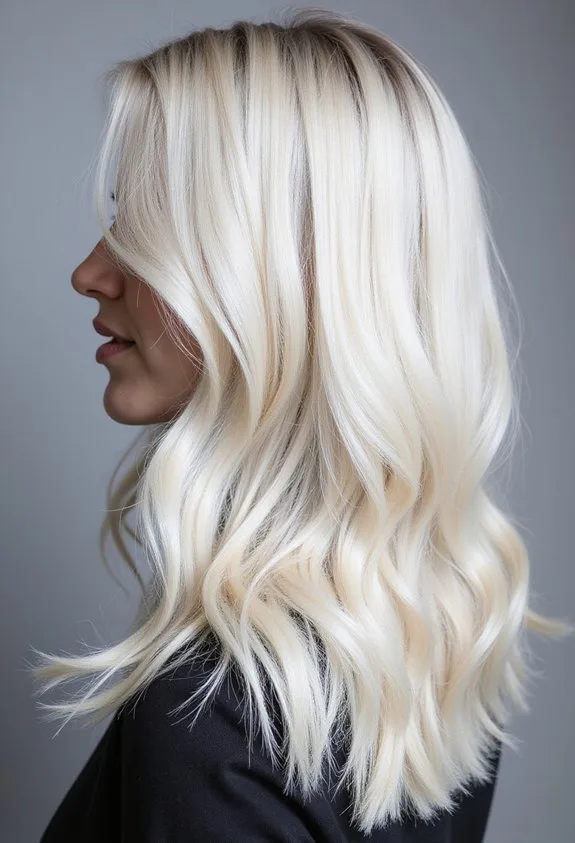 Bright Platinum Blonde Balayage