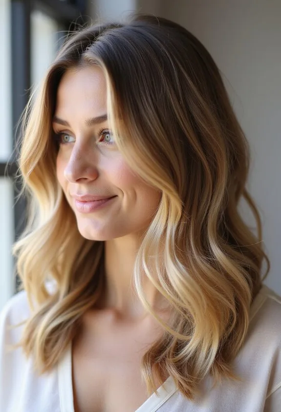 shoulder grazing waves for oval faces