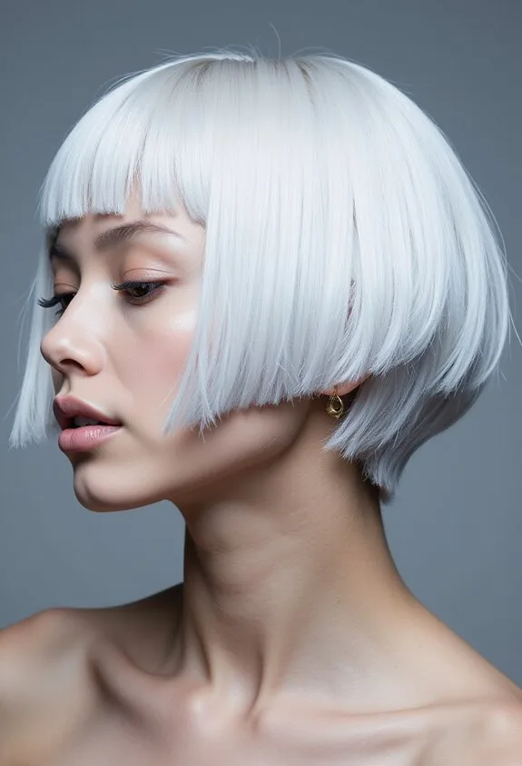 Cool-Toned Platinum Bob
