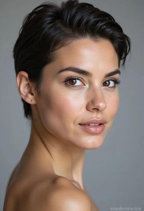 sleek sculpted sophisticated slicked back pixie