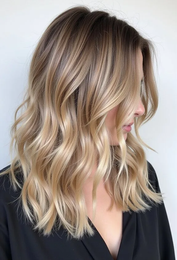 soft dimensional face framing champagne blonde