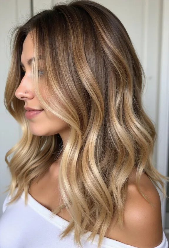soft sun kissed honey blonde balayage
