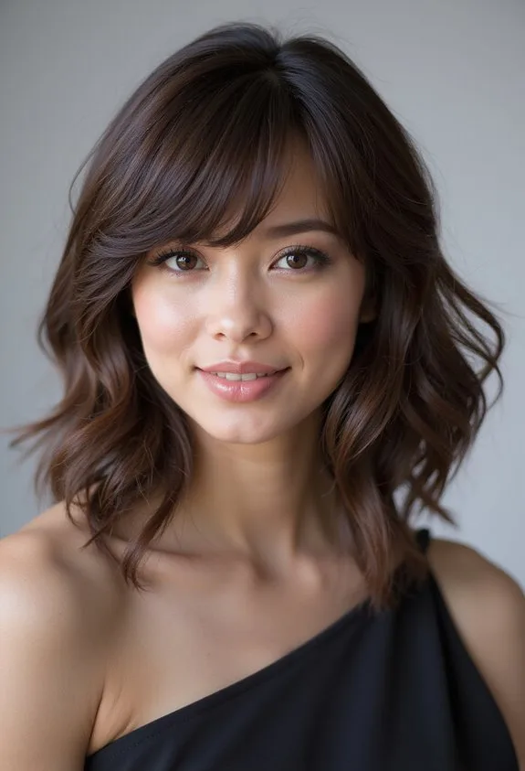 softly swept side framing bangs