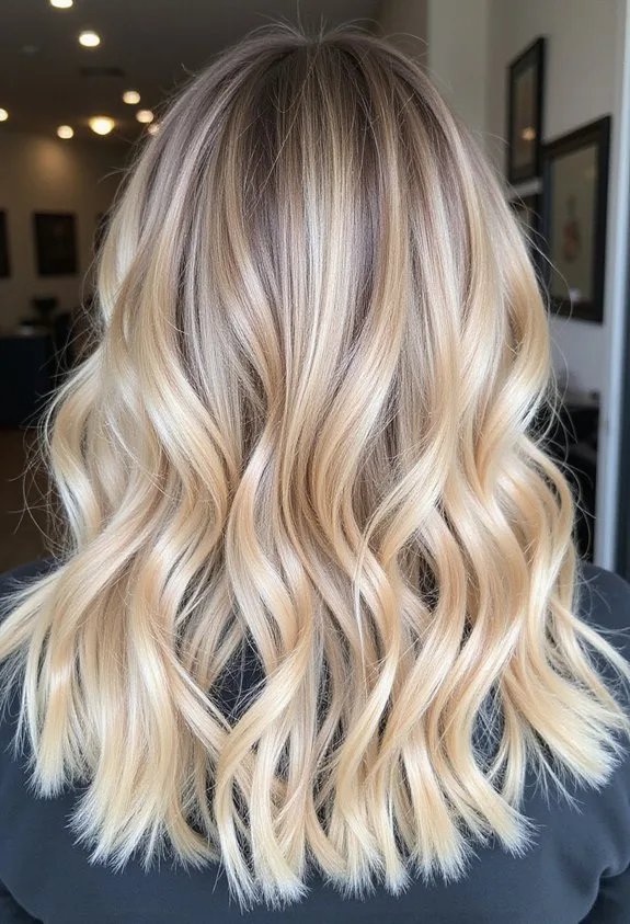 sophisticated warm toned dimensional low maintenance champagne blonde