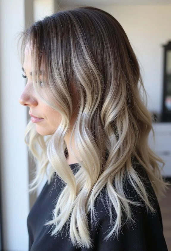 striking dimensional winter blonde highlights